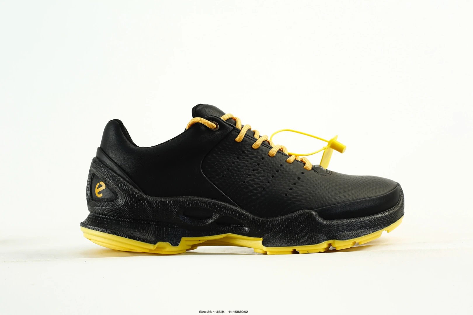 ECCO Biom Breathable Sneakers Black Yellow - Gallery Image 1 - Detailed View
