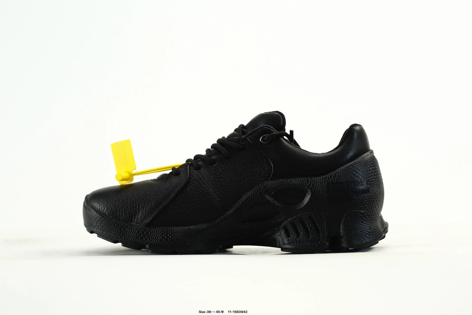 ECCO Breathable Leather Shoes Black - Gallery Image 3 - Detailed View