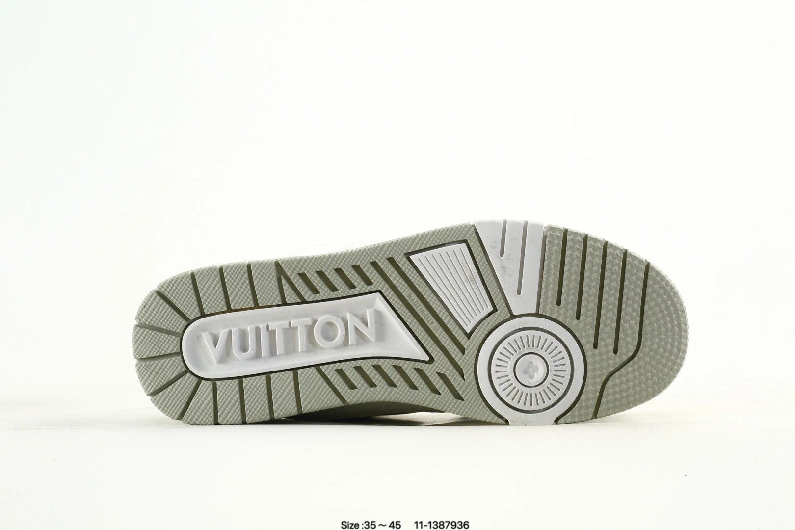 Low Top Leather Trainer Sneakers with Ivory White Finish - Gallery Image 6 - Detailed View