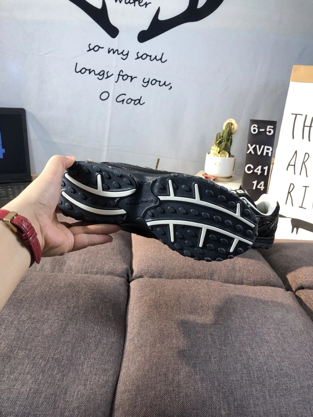 Retro Running Dad Shoes, Nubuck Sneaker - Onyx - Gallery Image 9 - Detailed View