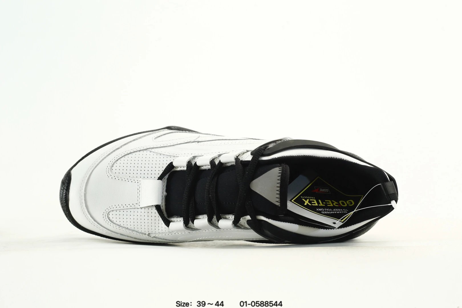 ECCO Leather Casual Sneakers White Black - Gallery Image 7 - Detailed View