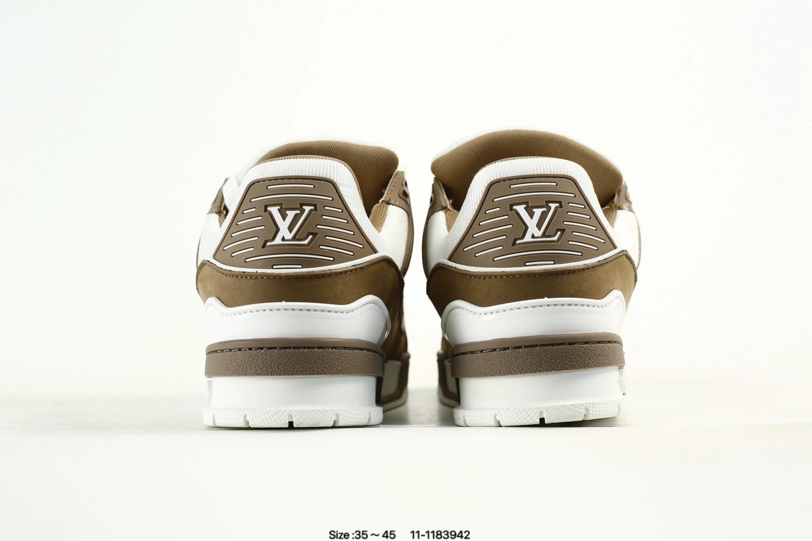 Grain Leather Skate Sneakers with Rubber Sole in Mocha - Gallery Image 7 - Detailed View