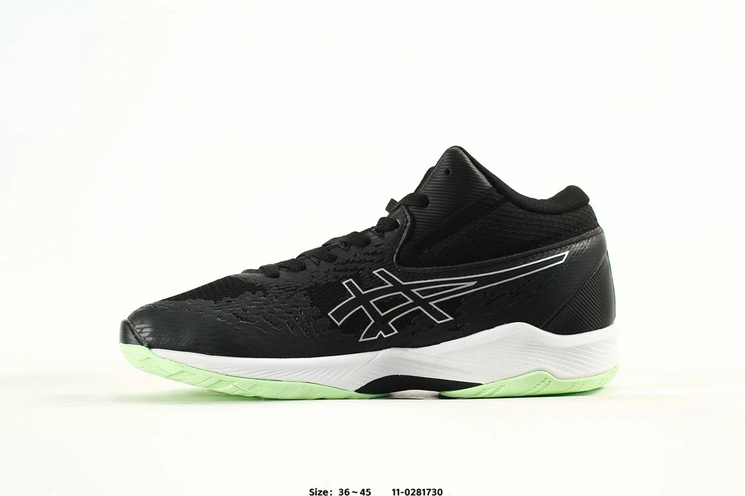 Asics V-SWIFT FF MT 4 Volleyball Shoes Black Green - Gallery Image 3 - Detailed View