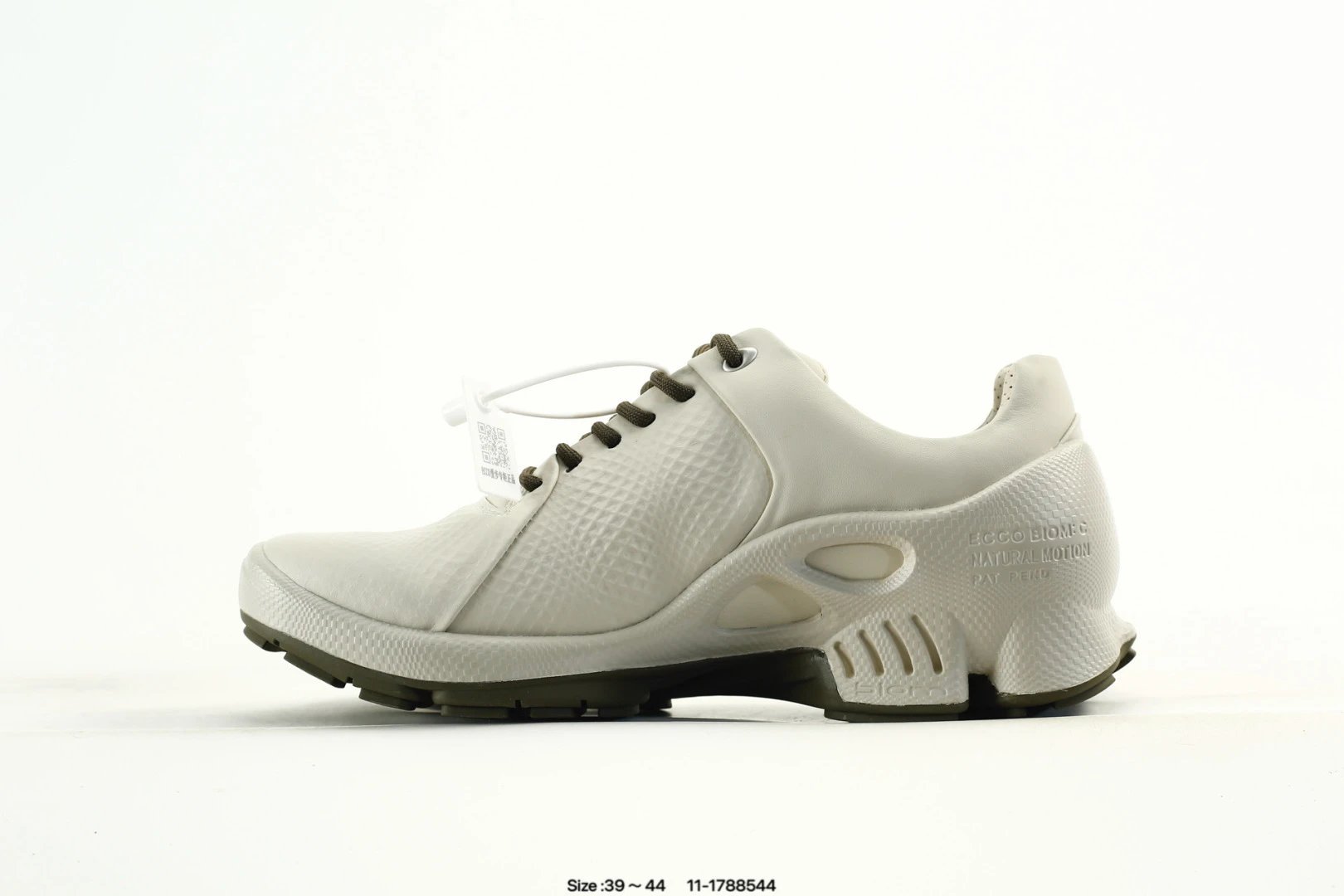 Casual Leather Sneakers Low Top Walking Shoes - Ecru - Gallery Image 4 - Detailed View