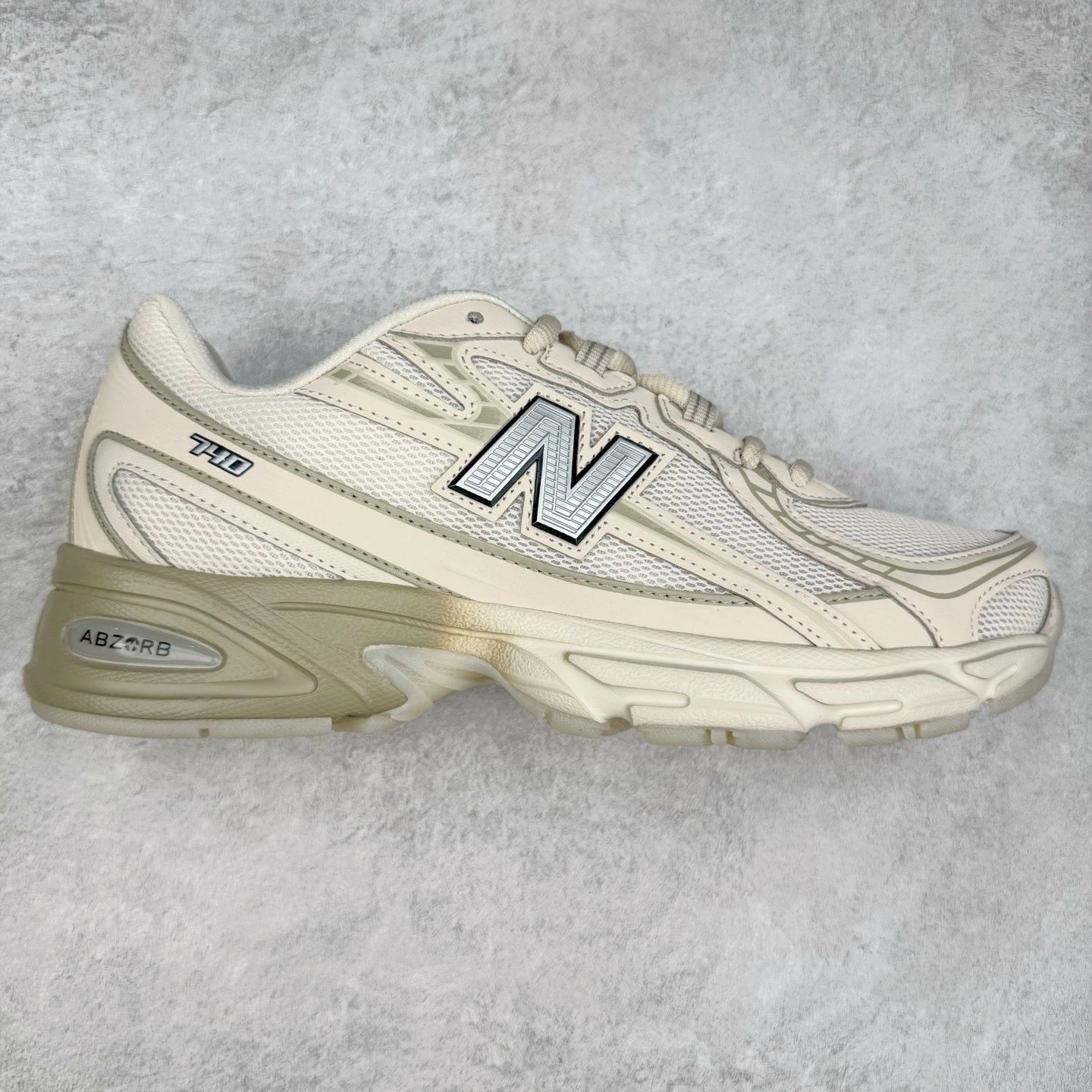 Retro Dad Sneakers Mesh Running Shoes Alabaster - Gallery Image 4 - Detailed View