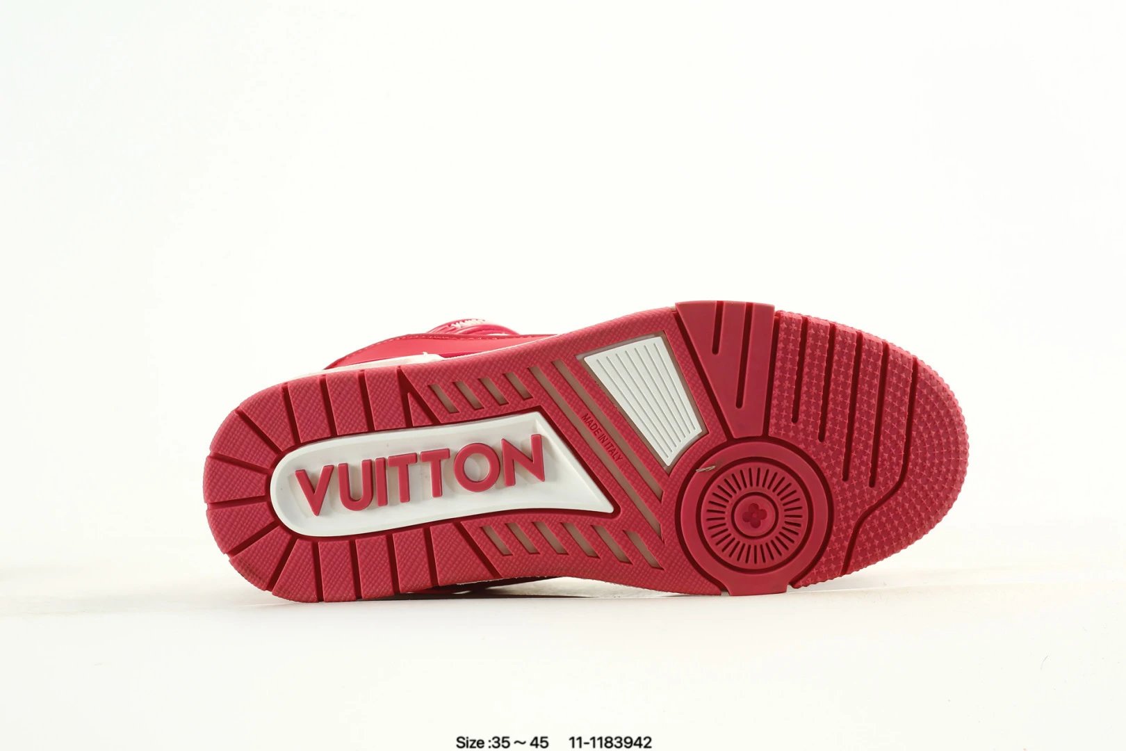 Skate Sneakers Grain Leather Mesh Low Top Scarlet White - Gallery Image 6 - Detailed View