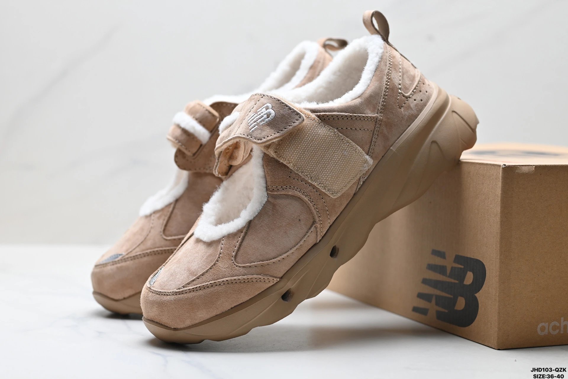 Mary Jane Platform Shoes Warm Suede Loafers - Taupe - Gallery Image 8 - Detailed View