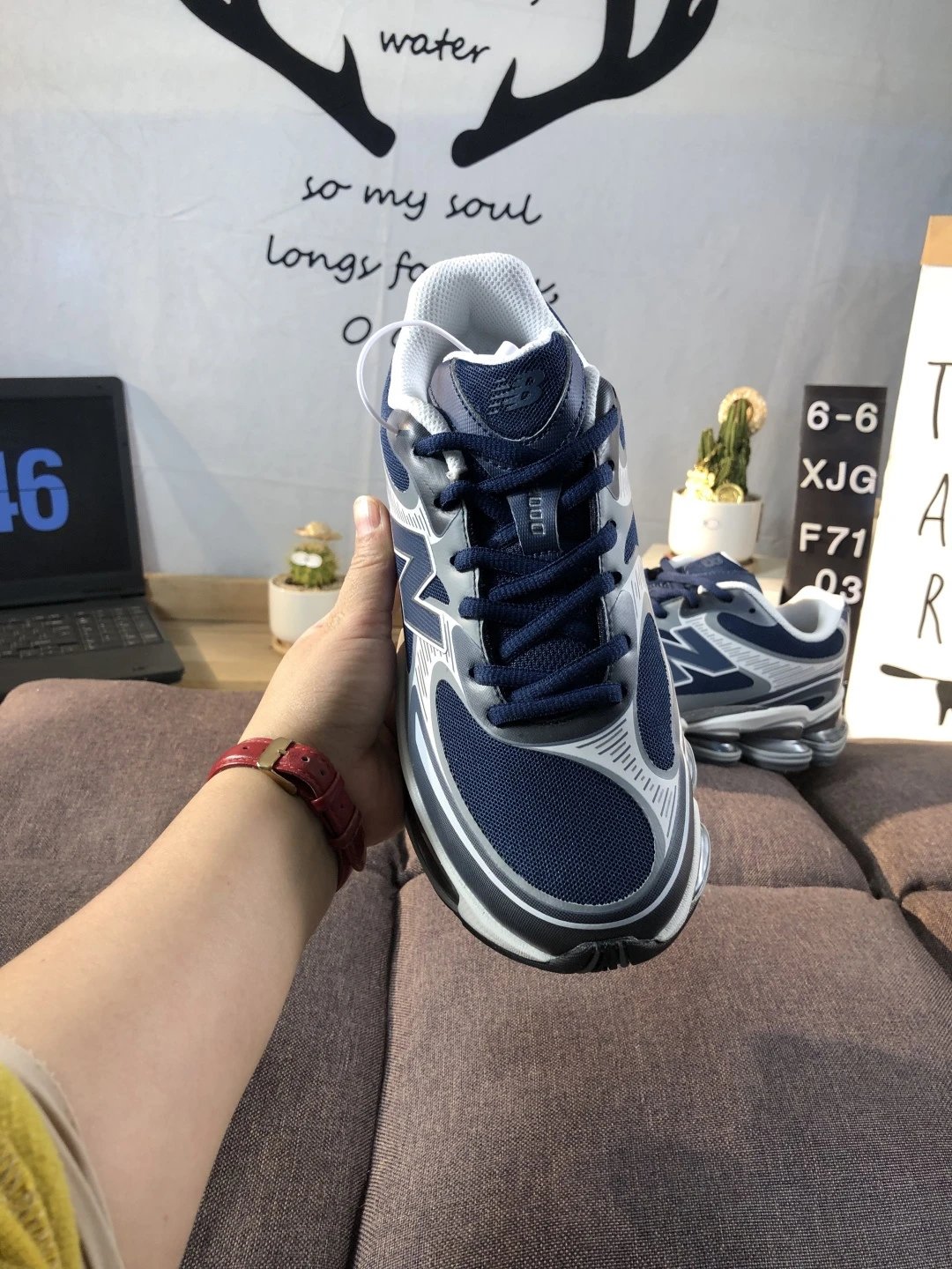 Retro Tech Running Shoes Mesh Sneakers Navy - Gallery Image 8 - Detailed View