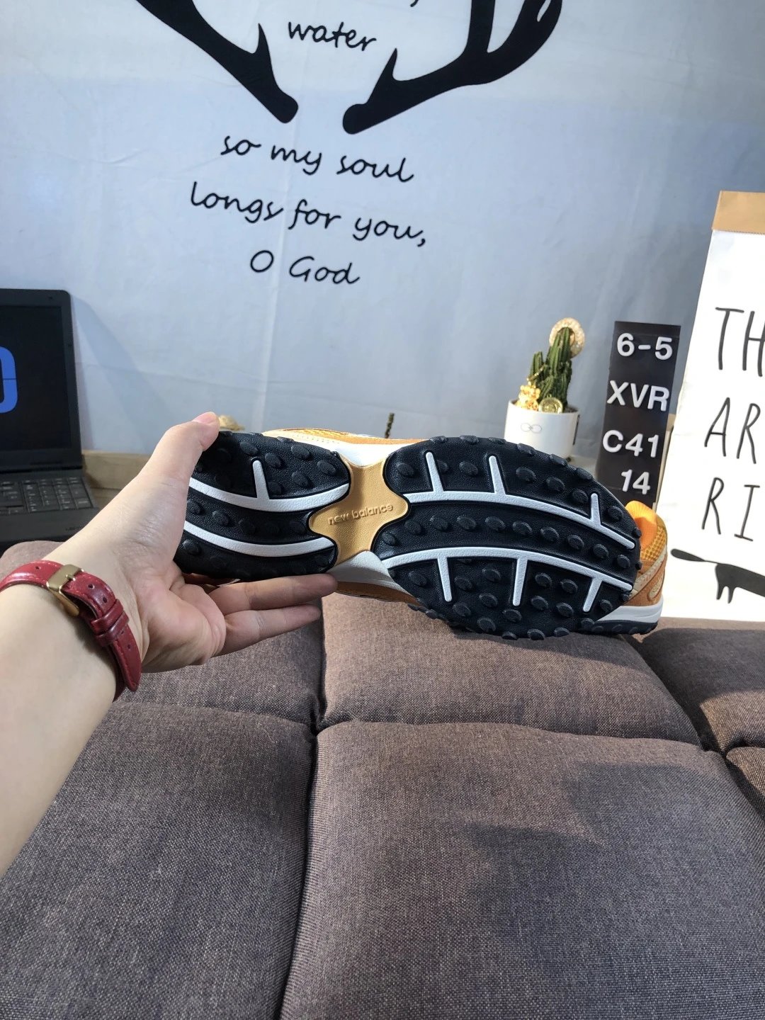 Retro Suede Dad Running Shoes Athletic Sneakers Marigold - Gallery Image 9 - Detailed View