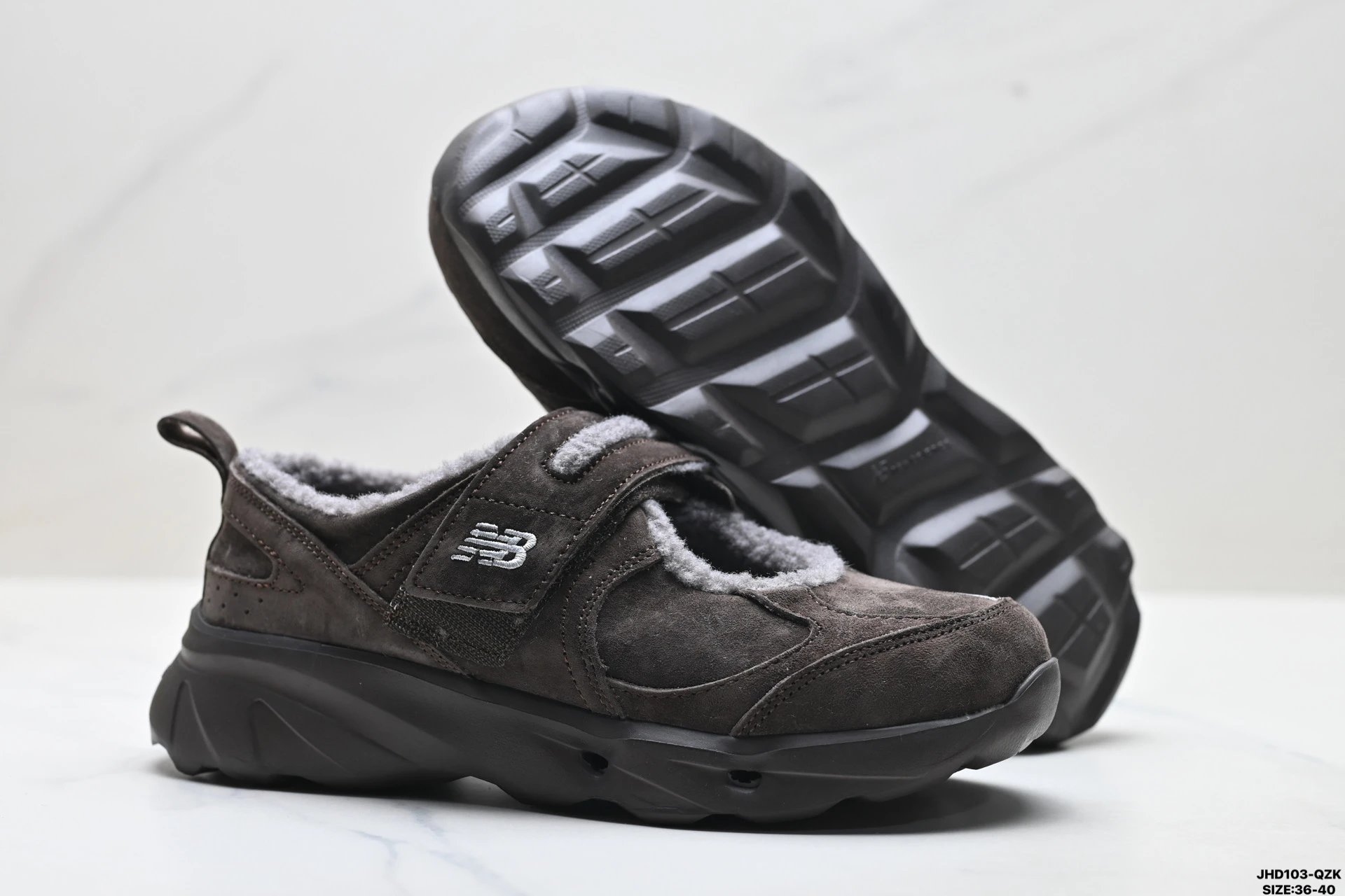 Mary Jane Suede Warm Casual Shoes Cocoa Brown - New Balance - Cnfans - $52.26