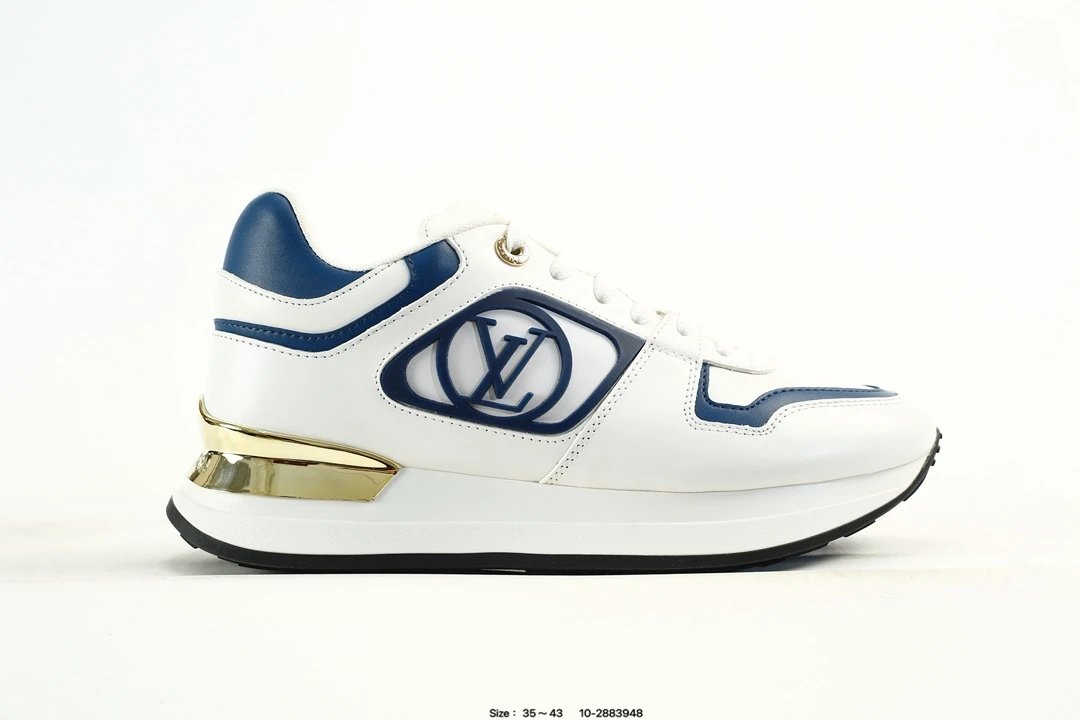 Luxury Leather Platform Sneaker with Metallic Gold Trim - Gallery Image 5 - Detailed View