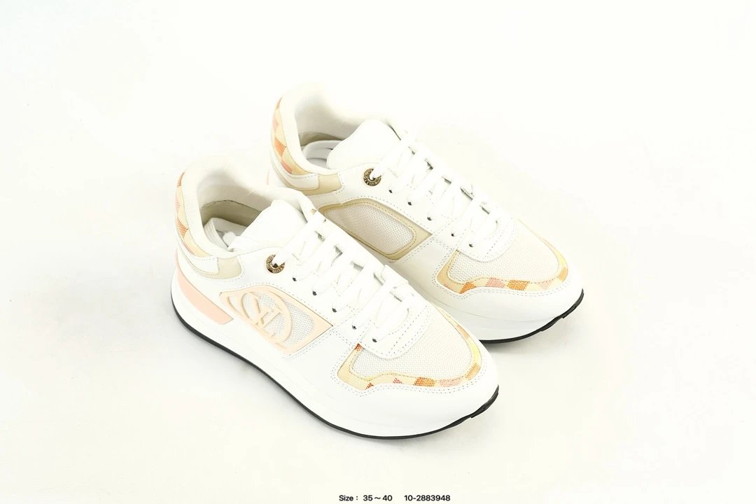 Macaron Colorblock Leather Mesh Run Away Sneakers Ivory - Gallery Image 8 - Detailed View