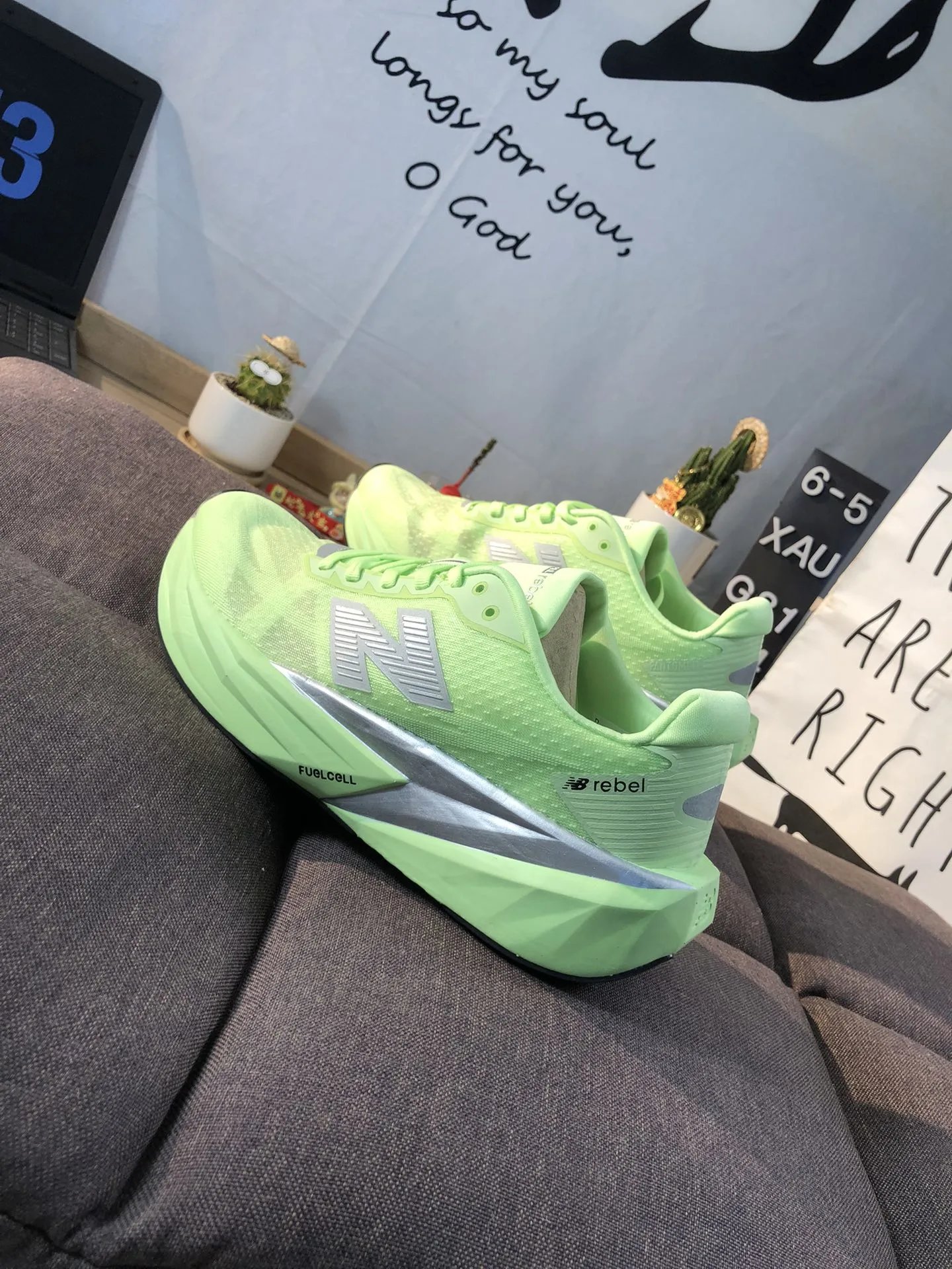 Running Shoes FuelCell Knit Upper Athletic Chartreuse - Gallery Image 5 - Detailed View