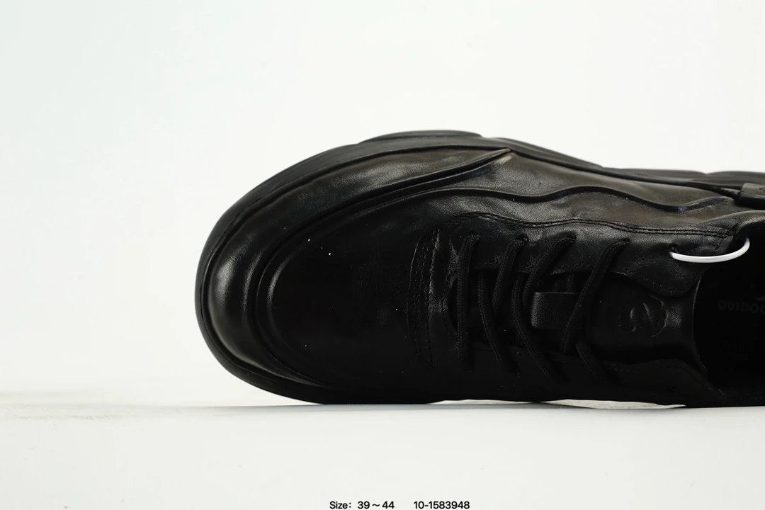 ECCO Men Breathable Leather Shoes Black - Gallery Image 5 - Detailed View
