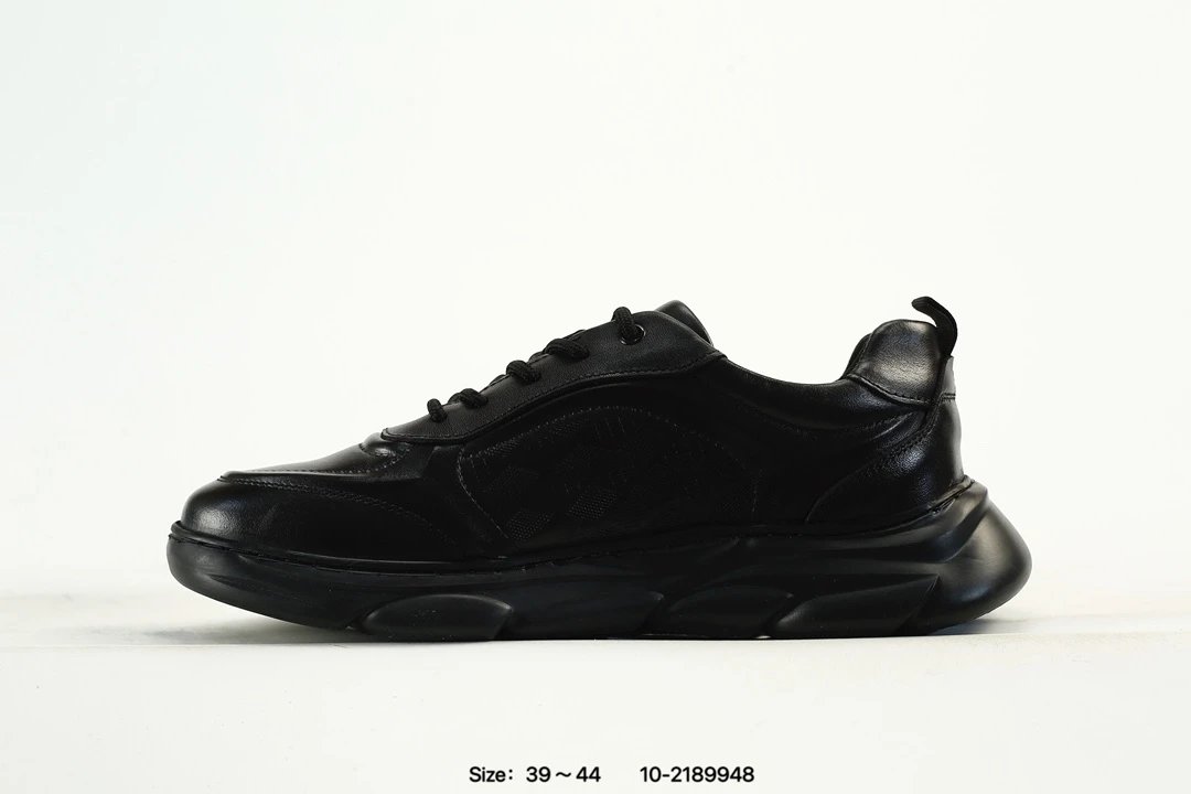 ECCO Black Leather Sneakers - Gallery Image 4 - Detailed View