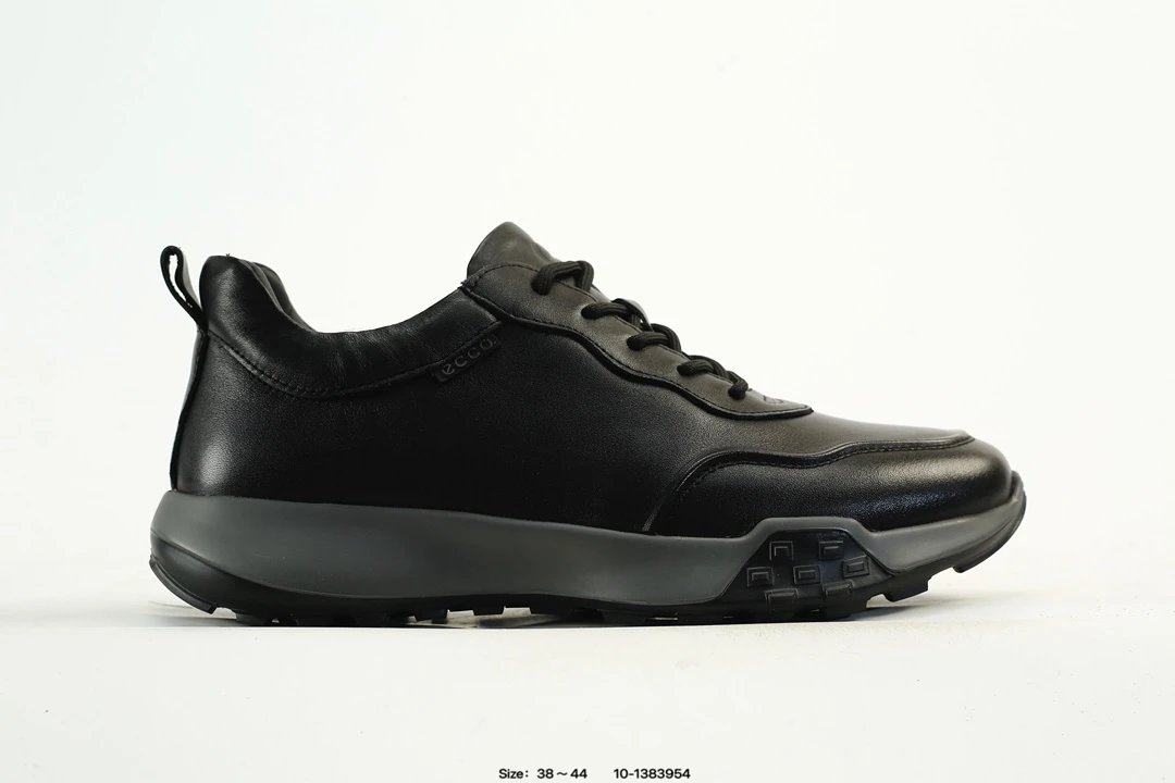 ECCO Classic Leather Sneakers Black - Gallery Image 1 - Detailed View
