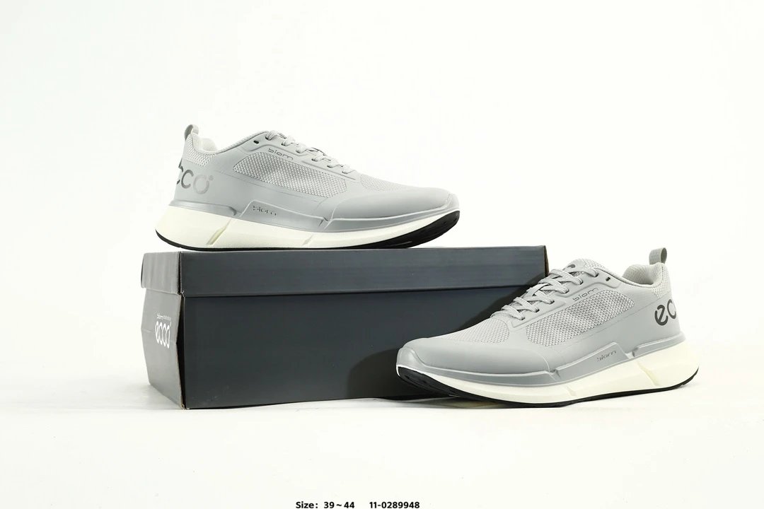 ECCO BIOM AEX Casual Sneakers Grey - Gallery Image 4 - Detailed View