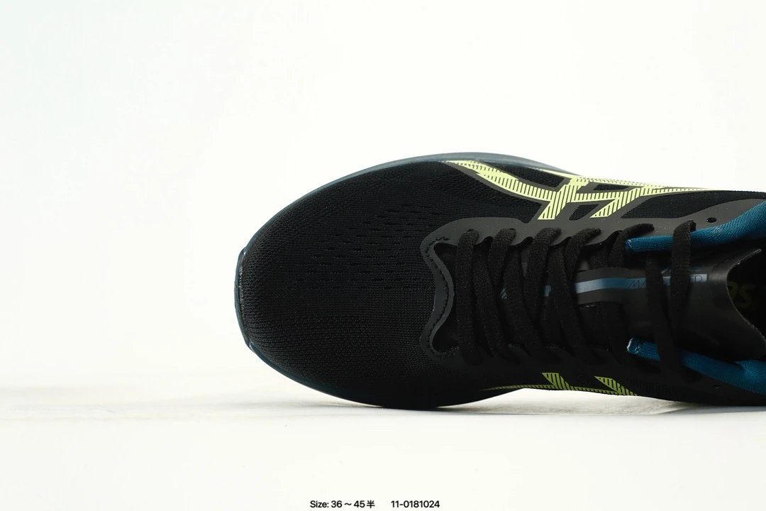 Asics Magic Speed 4 Running Shoes Black Green - Gallery Image 5 - Detailed View
