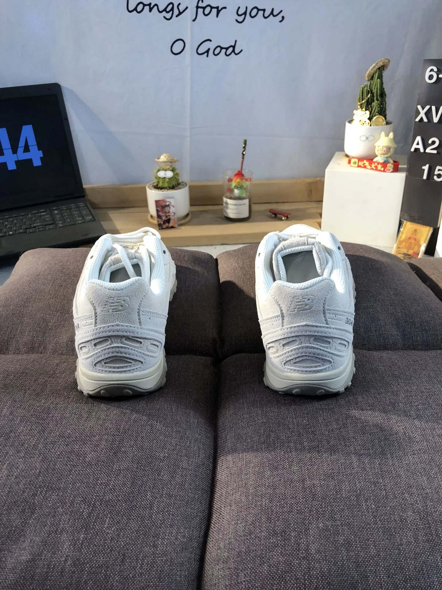 Casual Leather Sneakers Low Top Trainers Vaporous Gray - Gallery Image 4 - Detailed View