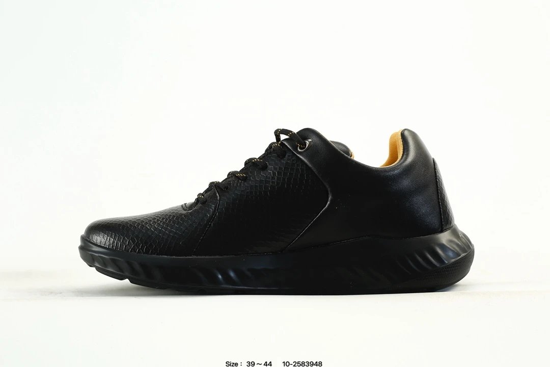 ECCO Leather Sneakers Black - Gallery Image 4 - Detailed View