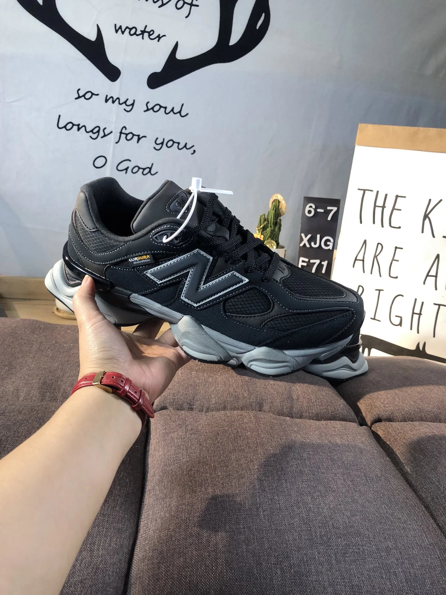 NB 9060 Retro Running Shoes Mesh Suede Asphalt - Gallery Image 7 - Detailed View