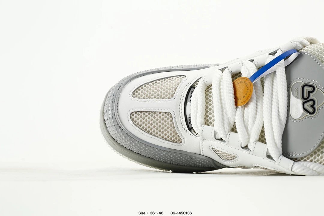 Luxury Leather Low Top Trainer Sneakers Grey - Gallery Image 5 - Detailed View