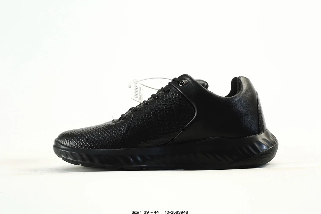ECCO Leather Sneakers Black - Gallery Image 5 - Detailed View