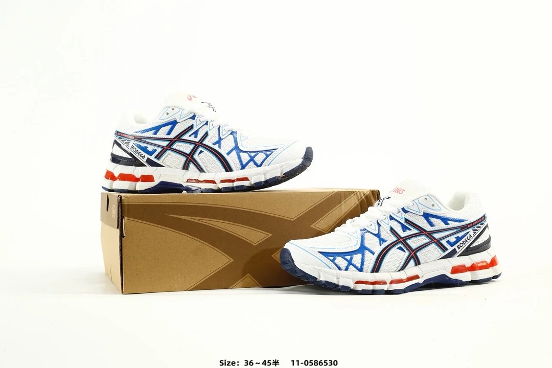 Asics Gel-Kayano 20 White Blue Running Shoes - Gallery Image 9 - Detailed View