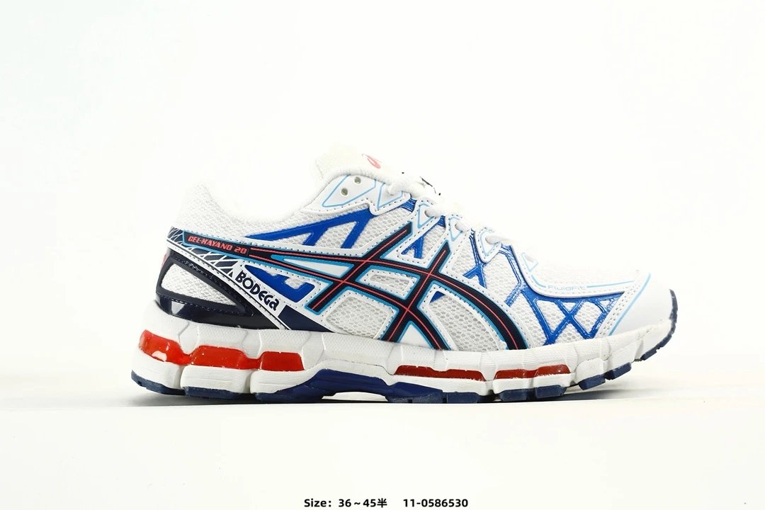 Asics Gel-Kayano 20 White Blue Running Shoes - Gallery Image 1 - Detailed View