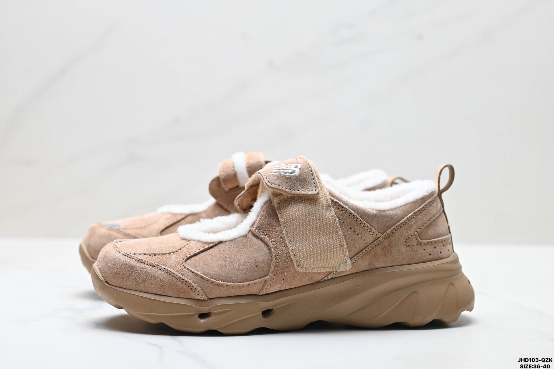 Mary Jane Platform Shoes Warm Suede Loafers - Taupe - Gallery Image 5 - Detailed View