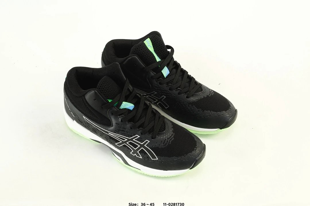Asics V-SWIFT FF MT 4 Volleyball Shoes Black Green - Gallery Image 8 - Detailed View