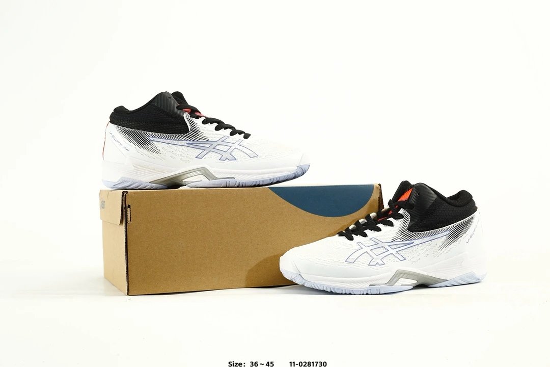 Asics V-SWIFT FF MT 4 Volleyball Shoes White Black - Gallery Image 9 - Detailed View