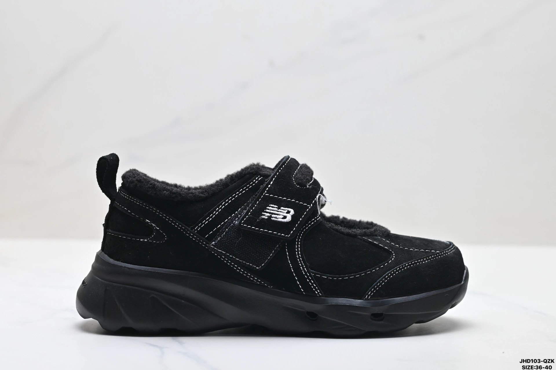 Mary Jane Platform Shoes Fur Warm Sneakers Onyx - Gallery Image 2 - Detailed View