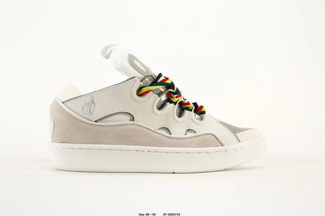 Iconic Leather Curb Skate Sneakers, Unisex, Onyx & Gum - Gallery Image 2 - Detailed View