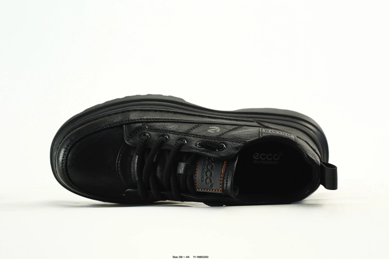 Leather Platform Casual Shoes Streetwear Onyx - Gallery Image 4 - Detailed View