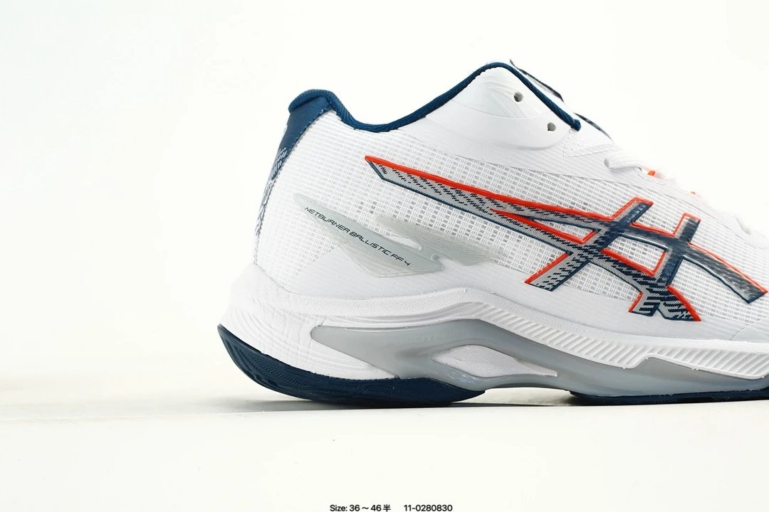 ASICS Netburner Ballistic FF 4 White Blue Shoes - Gallery Image 2 - Detailed View