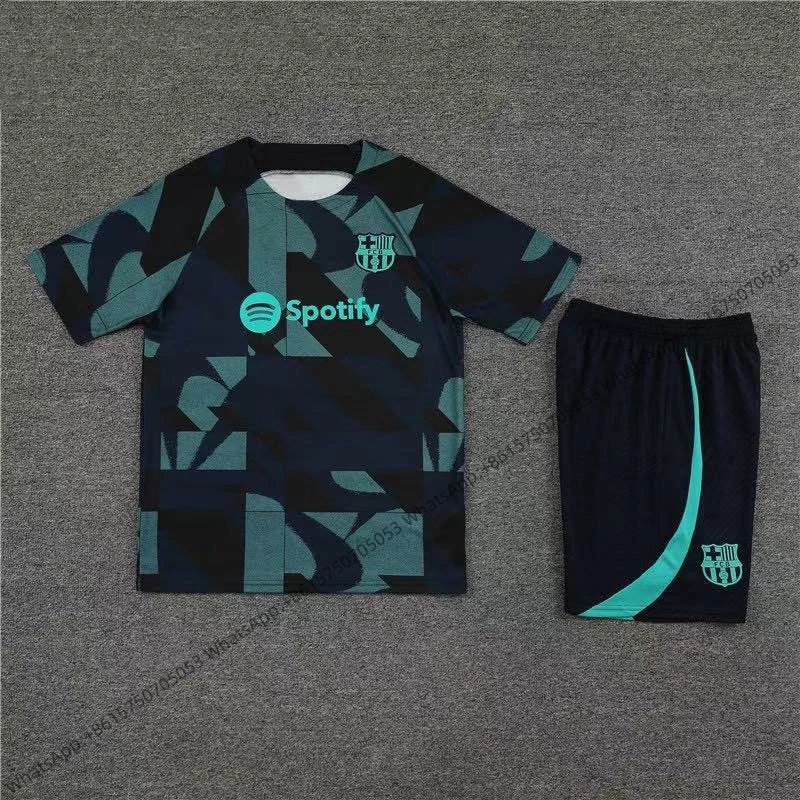 Unbranded Matching Sets Short-Sleeve Football Training Kit — 2324 Barcelona sapphire blue camouflage edition
