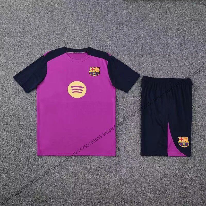 Unbranded Matching Sets Short-Sleeve Football Training Kit — 2526 Barcelona purple