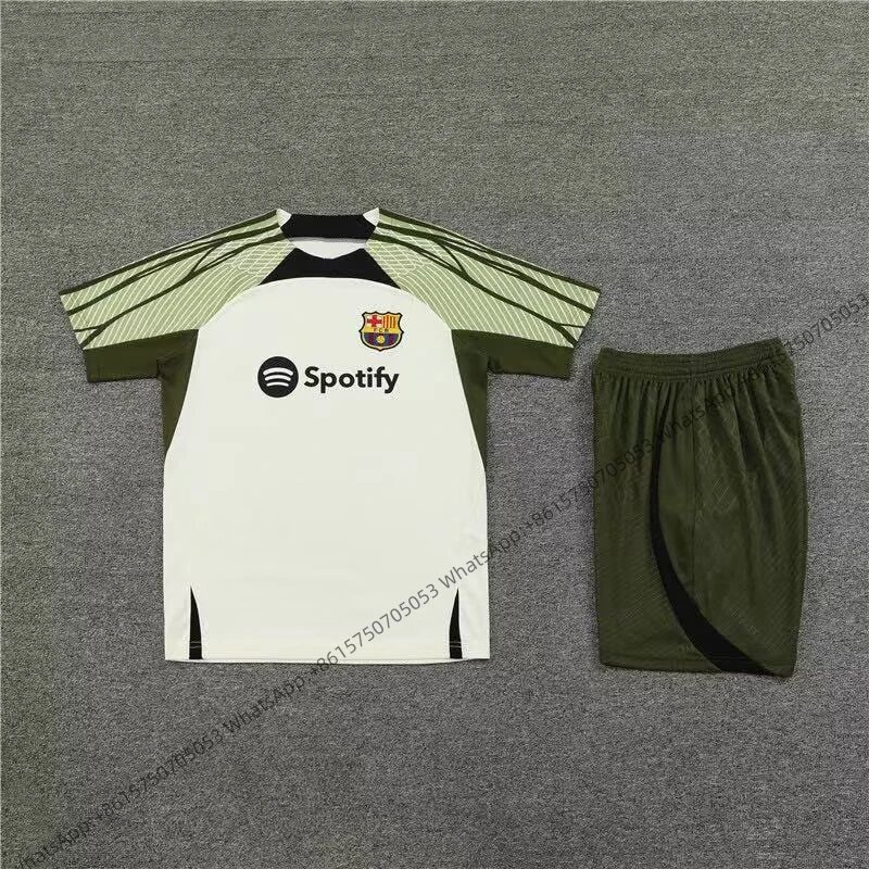 Unbranded Matching Sets Short-Sleeve Football Training Kit — 2324 Bar Sami White