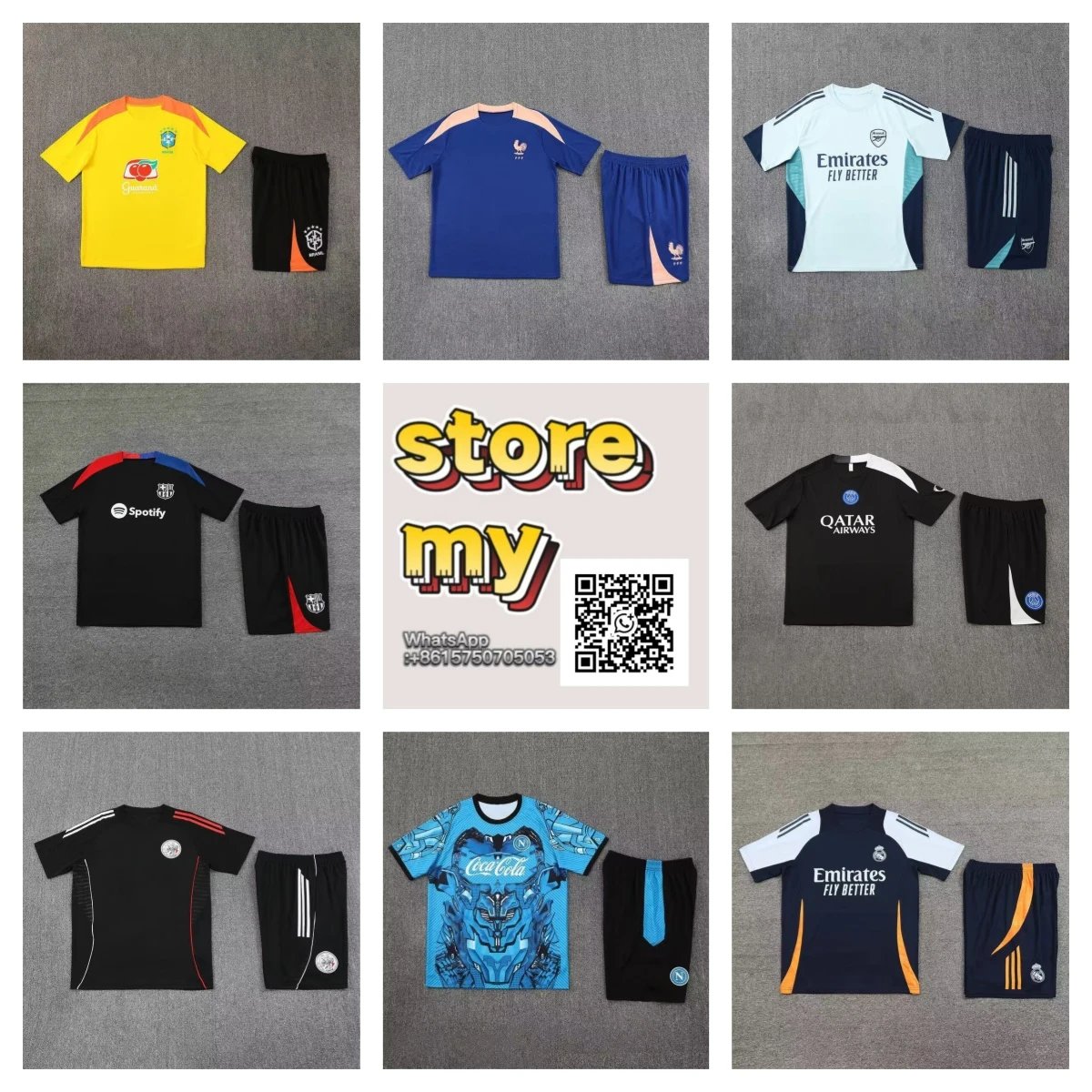 PT08 - Short Sleeve Soccer Training Suit Set WS: +8615750705053