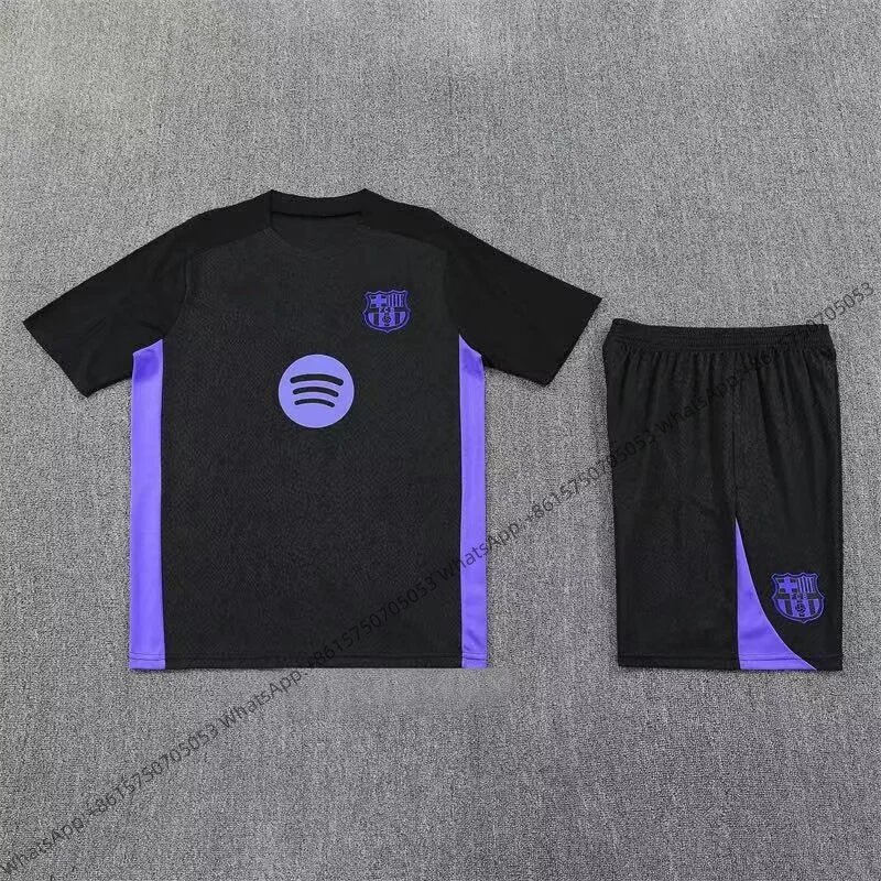 Unbranded Matching Sets Short-Sleeve Football Training Kit — 2526 Barcelona black