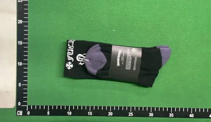 GRA White Crew Socks with Black Stripes and Logo - 9