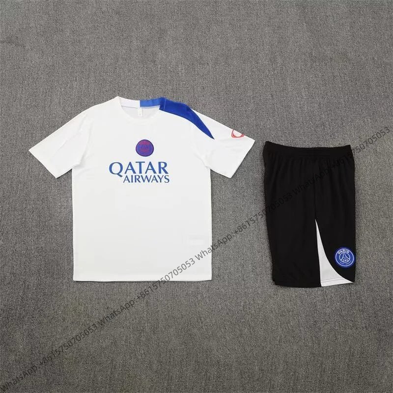 Unbranded Matching Sets Short-Sleeve Football Training Kit — 2526 Paris White (T90 model)
