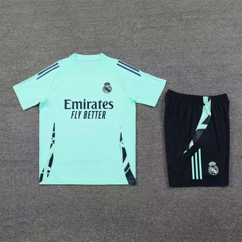 Unbranded Matching Sets Short-Sleeve Football Training Kit — 2425 Real Madrid Lake Blue