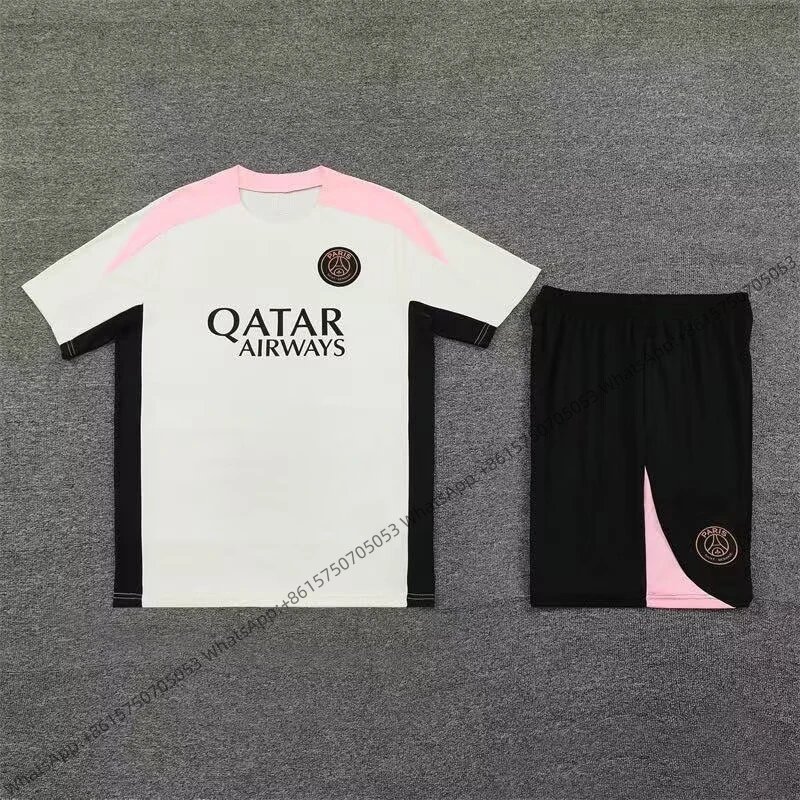 Unbranded Matching Sets Short-Sleeve Football Training Kit — 2425 Paris off-white