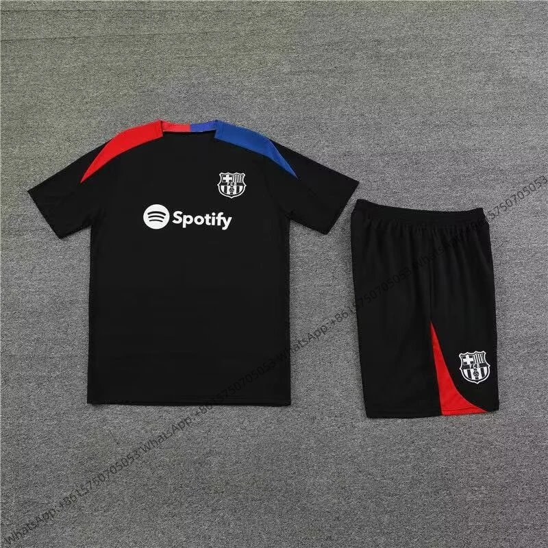 Unbranded Matching Sets Short-Sleeve Football Training Kit — 2425 Barcelona black