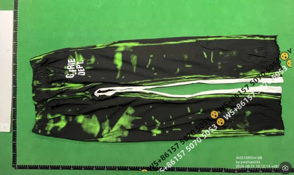 Hand-painted splash-ink stitching drawstring high street casual sweatpants bootcut trousers