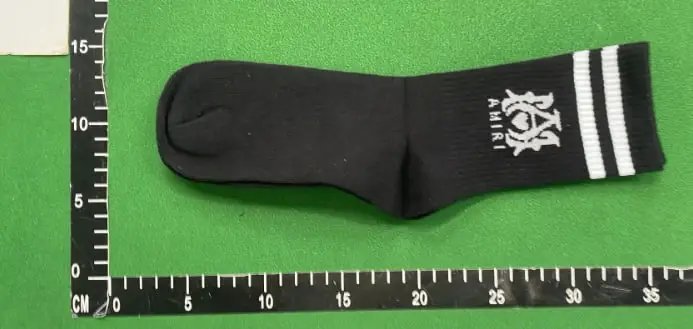 GRA White Crew Socks with Black Stripes and Logo - 5