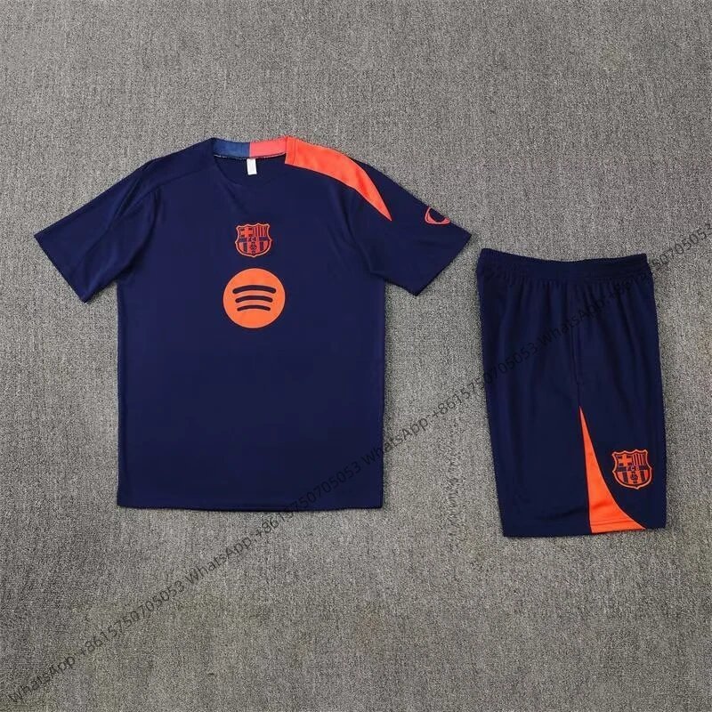 Unbranded Matching Sets Short-Sleeve Football Training Kit — 2526 Barcelona Royal Blue (T90 Model)