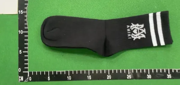 Amiri Logo Stripe Socks Black - 1